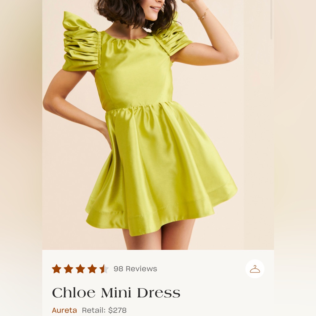 Chloe Mini Dress In Lime Green